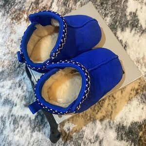 Blue Kids Shoes with Beaded Trim
